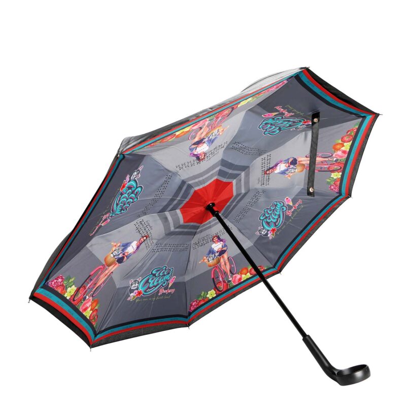 Nicole Lee Γυναικεία αυτόματη ομπρέλα -BLAKELY INVERTED CUP HOLDER UMBRELLA UMB6701 COZY STREET IN MILAN ΓΚΡΙ - Image 3
