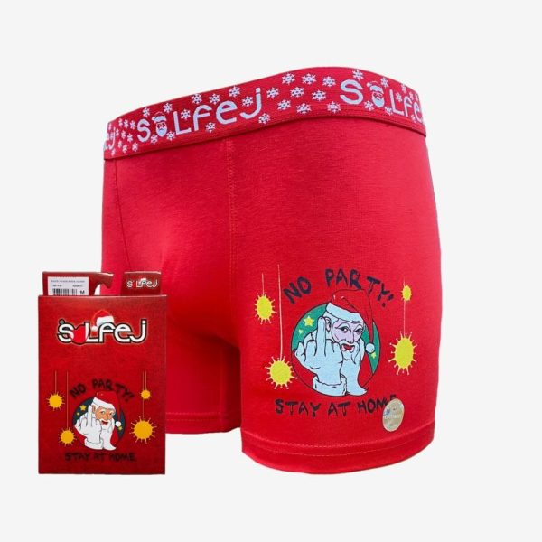 BOXER ΑΝΔΡΙΚΟ COTBOXER CHRISTMAS SANTA CLAUSE MONEY 1001SANTA3 red