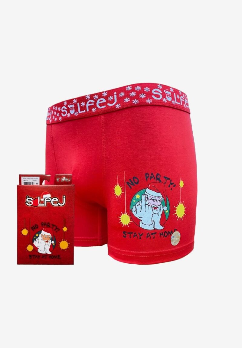 BOXER ΑΝΔΡΙΚΟ COTBOXER CHRISTMAS SANTA CLAUSE MONEY 1001SANTA3 red - Image 3