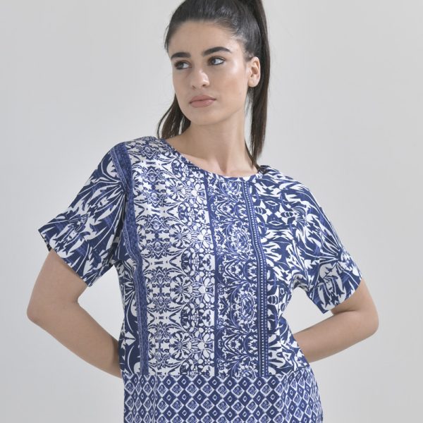 BLE ΜΠΛΟΥΖΑ ΛΕΥΚΗ/ΜΠΛΕ S/M (RAYON)