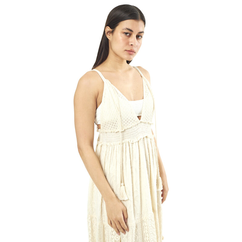 Verde Γυναικείο Φόρεμα 52-0046 90% Cotton 10% Νάιλον Ινδίας Εκρού - Image 7