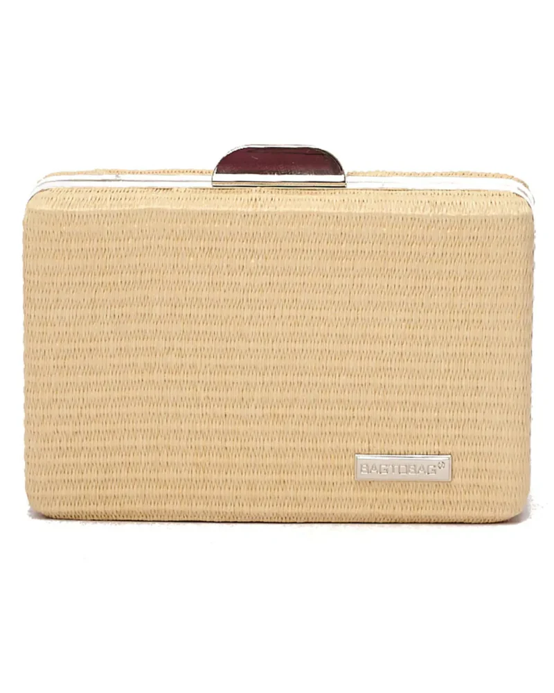 Γυναικείο Ψάθινο τσαντάκι clutch -21896 Ανοιχτό Μπεζ