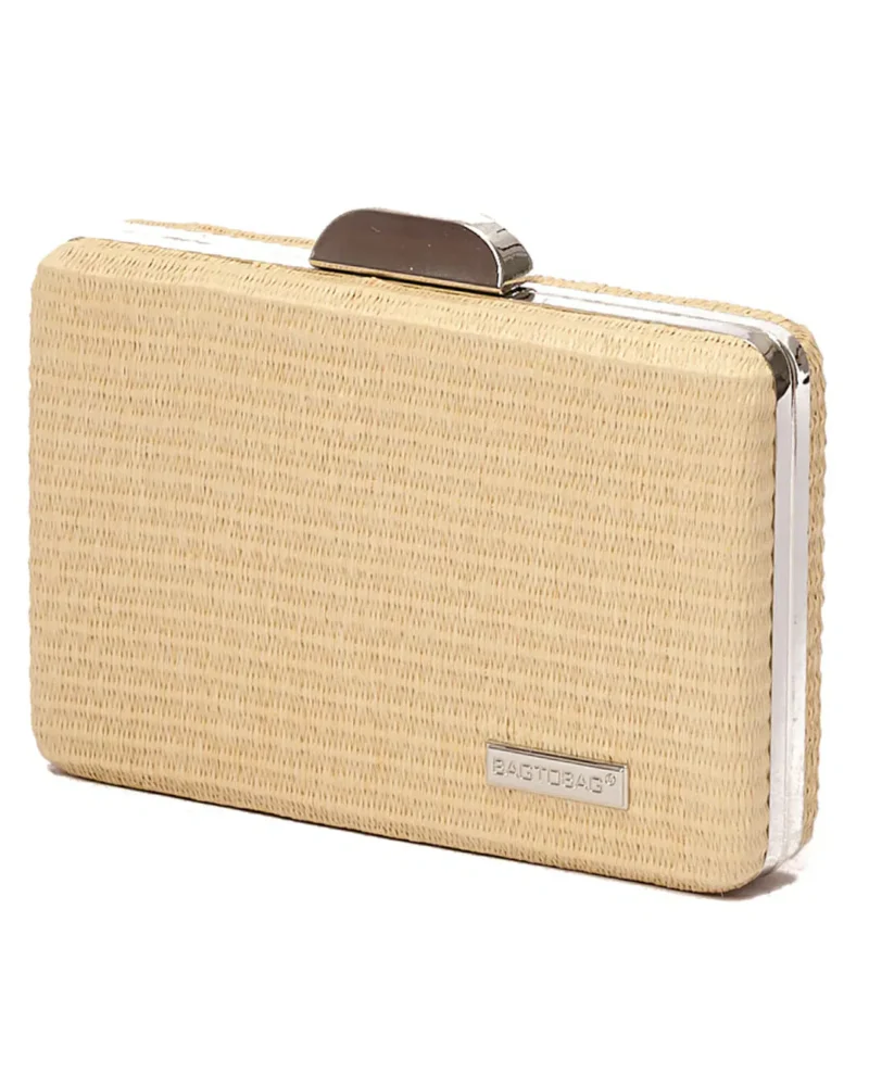 Γυναικείο Ψάθινο τσαντάκι clutch -21896 Ανοιχτό Μπεζ - Image 3