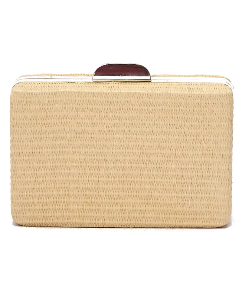 Γυναικείο Ψάθινο τσαντάκι clutch -21896 Ανοιχτό Μπεζ - Image 2