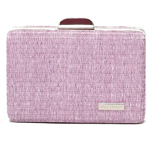 Γυναικείο Ψάθινο τσαντάκι clutch -21896 Μωβ