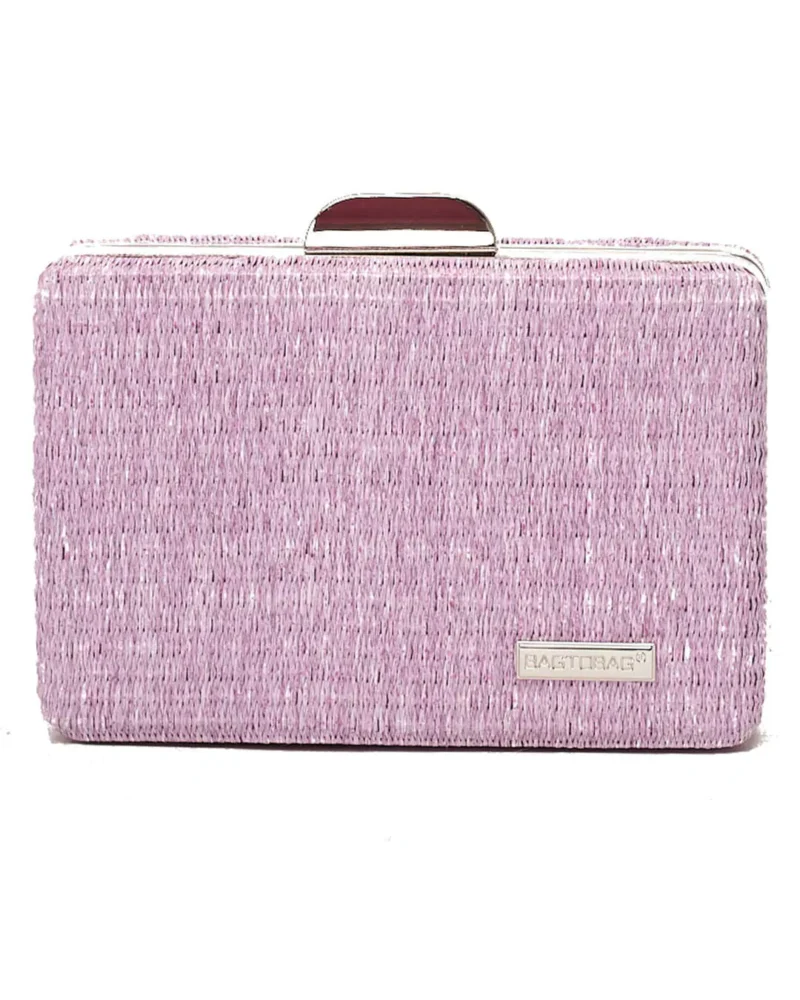 Γυναικείο Ψάθινο τσαντάκι clutch -21896 Μωβ