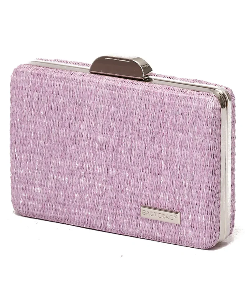Γυναικείο Ψάθινο τσαντάκι clutch -21896 Μωβ - Image 2