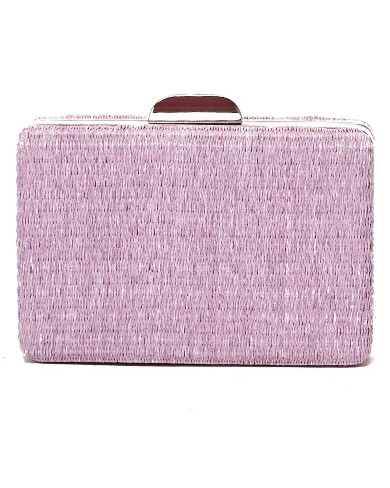 Γυναικείο Ψάθινο τσαντάκι clutch -21896 Μωβ - Image 3