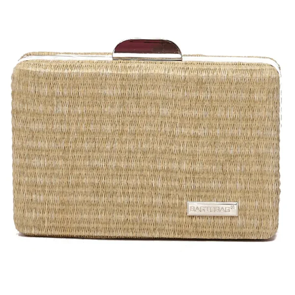 Γυναικείο Ψάθινο τσαντάκι clutch -21896 Μπεζ