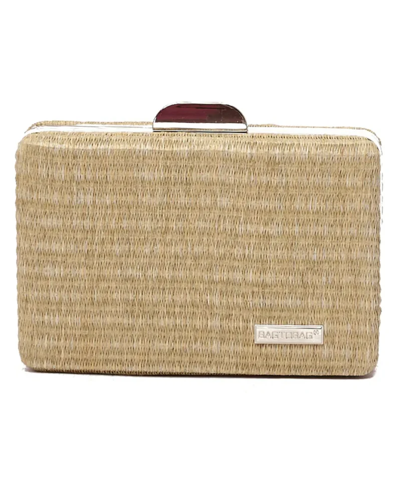 Γυναικείο Ψάθινο τσαντάκι clutch -21896 Μπεζ