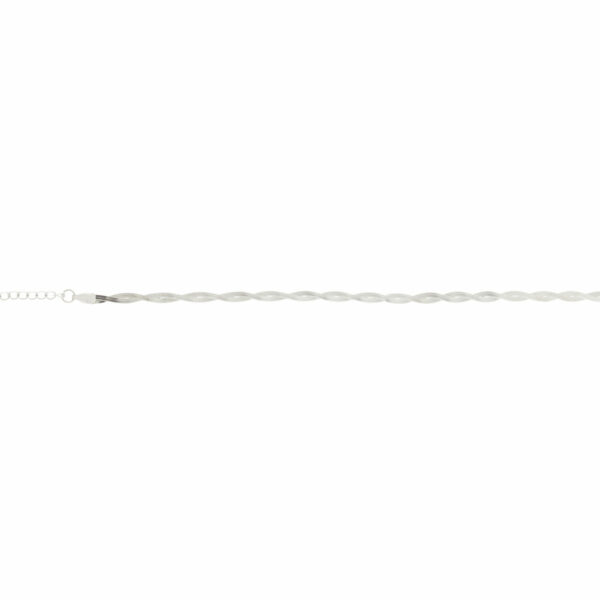 Αλυσίδα ποδιού Stainless Steel ασημί διπλή πλεξούδα