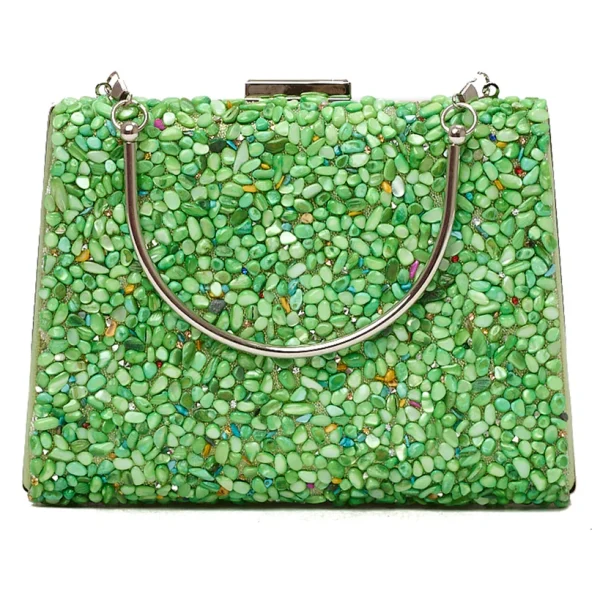 Γυναικεία τσάντα φάκελος clutch με χερούλι-21902 Πράσινο