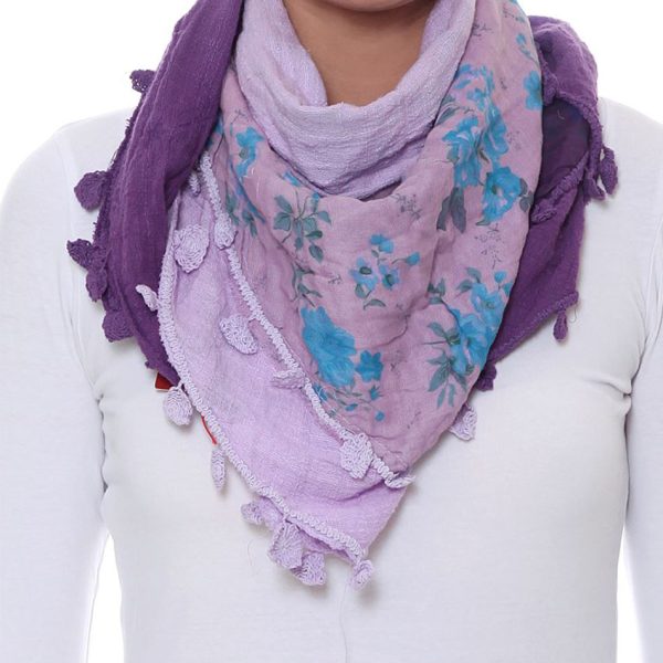 Biston fashion &apos;Σαν πασμινα, τριγωνο, με λουλουδια 29-501-001 MAUVE