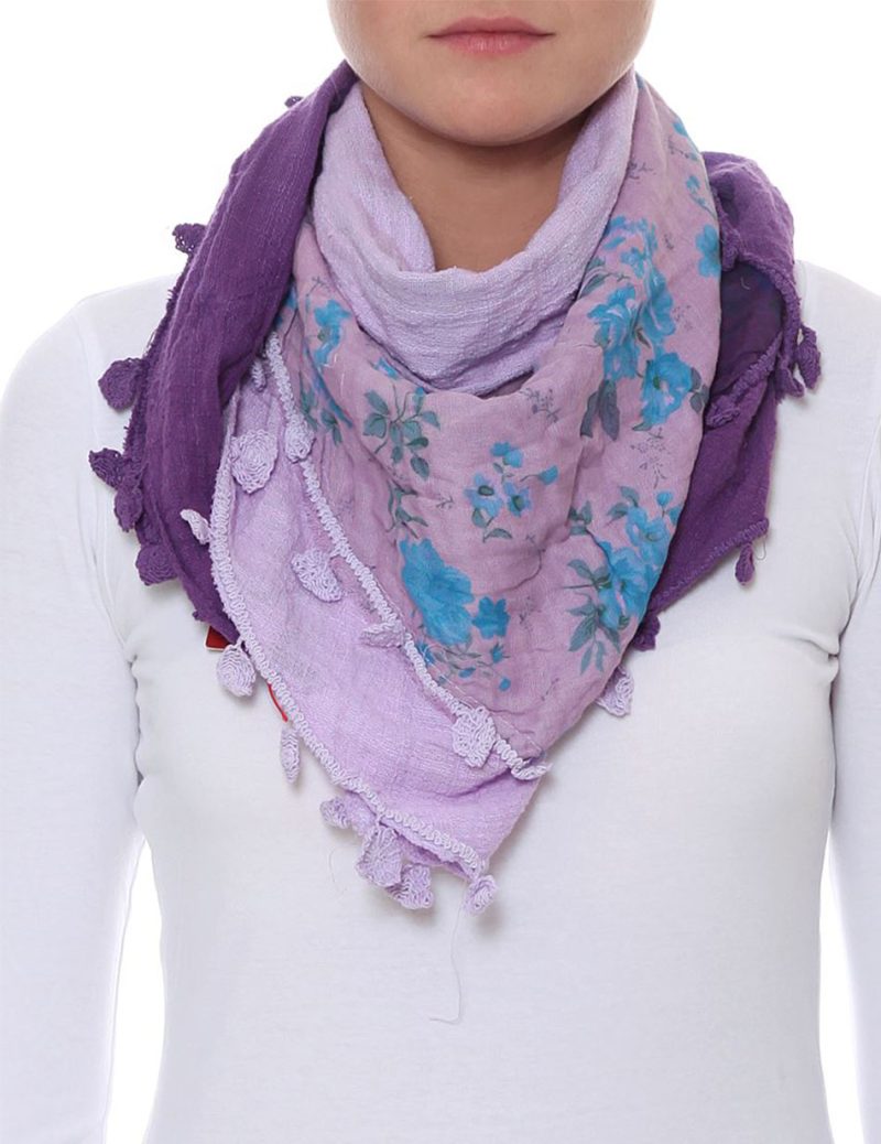 Biston fashion &apos;Σαν πασμινα, τριγωνο, με λουλουδια 29-501-001 MAUVE