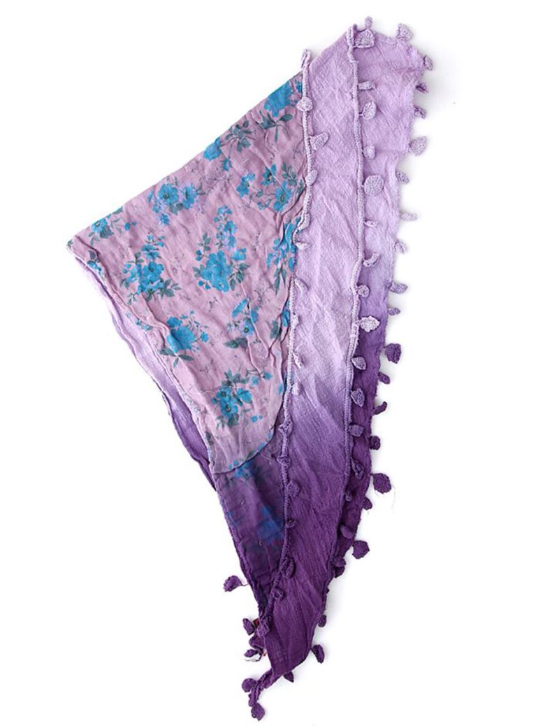 Biston fashion &apos;Σαν πασμινα, τριγωνο, με λουλουδια 29-501-001 MAUVE - Image 2