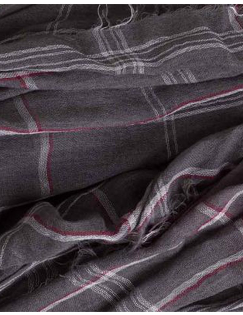 Κασκώλ, με τετραγωνάκια 32-501-001 DK GREY - Image 2