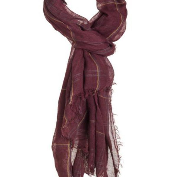 Κασκώλ, με τετραγωνάκια 32-501-001 WINE RED