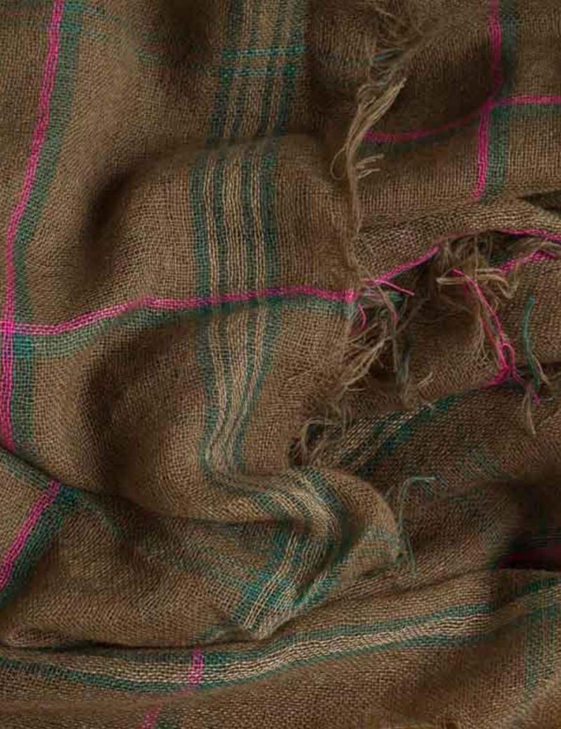 Κασκώλ, με τετραγωνάκια 32-501-001 KHAKI - Image 2