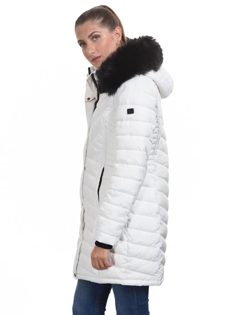 Biston fashion γυναικείο μπουφάν μακρύ 44-101-007C WHITE - Image 2