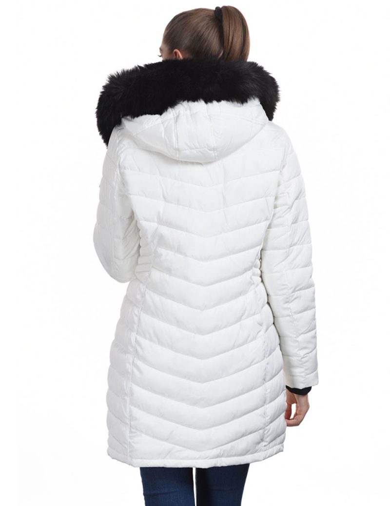 Biston fashion γυναικείο μπουφάν μακρύ 44-101-007C WHITE - Image 3