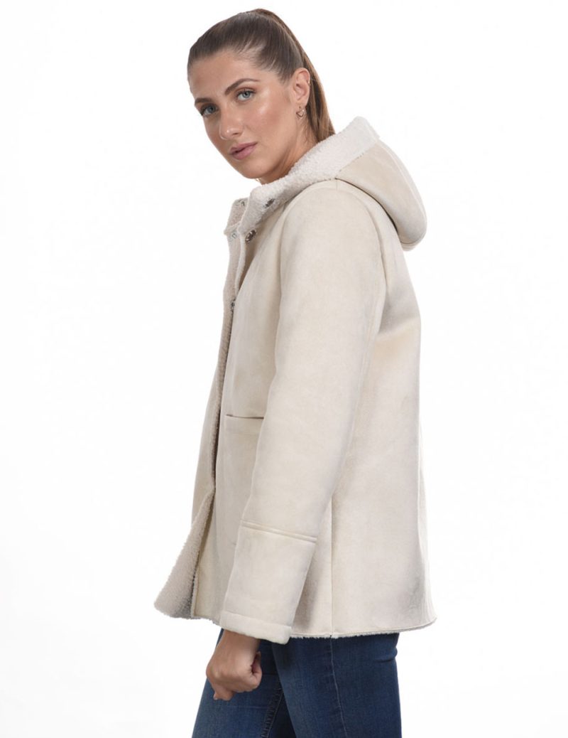 Biston fashion γυναικείο πανωφόρι κοντό 44-101-035 DK BEIGE - Image 2