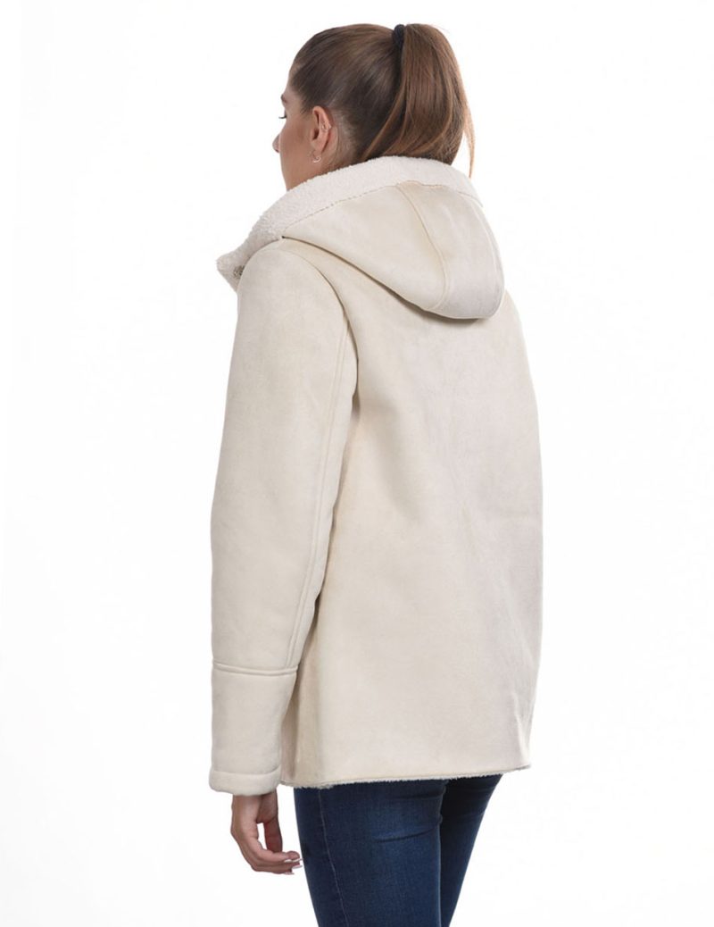 Biston fashion γυναικείο πανωφόρι κοντό 44-101-035 DK BEIGE - Image 3