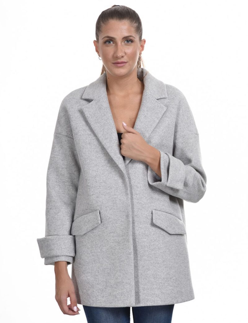 Biston fashion γυναικείο ντεμί παλτό 44-101-049 LT GREY