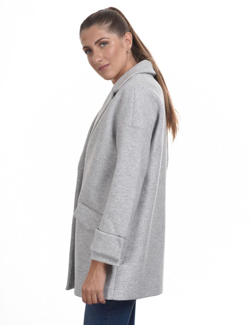 Biston fashion γυναικείο ντεμί παλτό 44-101-049 LT GREY - Image 2