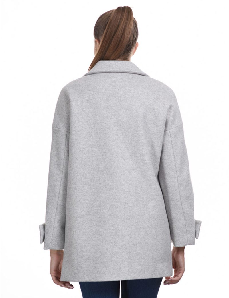 Biston fashion γυναικείο ντεμί παλτό 44-101-049 LT GREY - Image 3