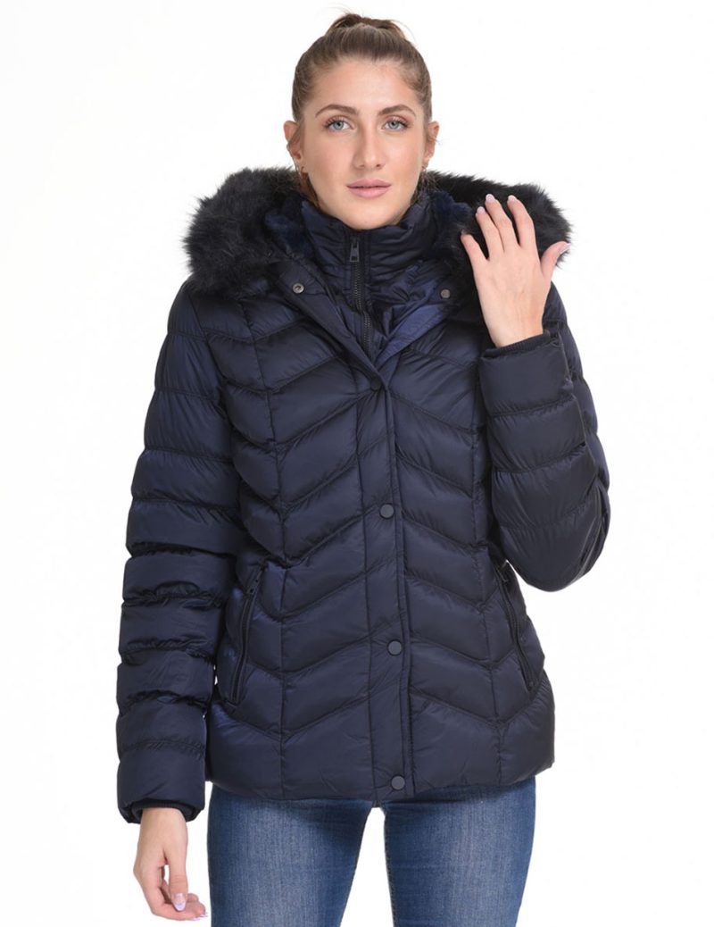 Biston fashion γυναικείο μπουφάν κοντό 44-101-060 NAVY