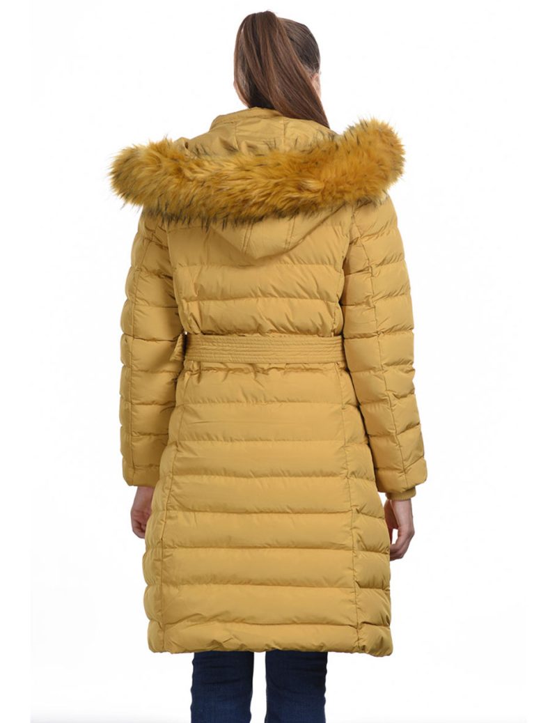Biston fashion γυναικείο μπουφάν μακρύ 44-101-062C OCHRE - Image 4