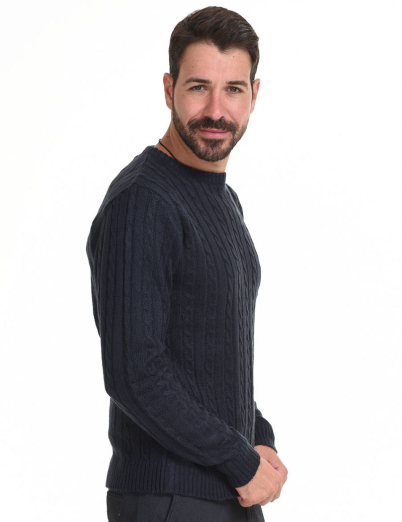 Smart fashion ανδρική πλεχτή  μπλούζα 44-206-004 NAVY - Image 2