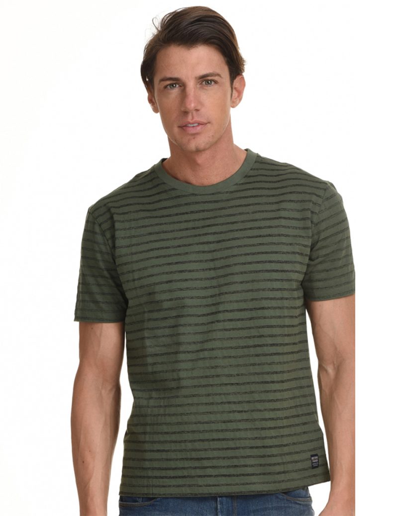 Biston fashion ανδρικό t-shirt 45-206-031 KHAKI STRIPED