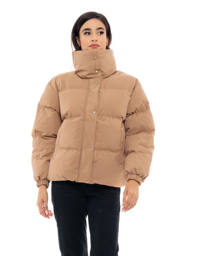 Splendid fashion γυναικείο κοντό μπουφάν με γιακά 48-101-071 CAMEL