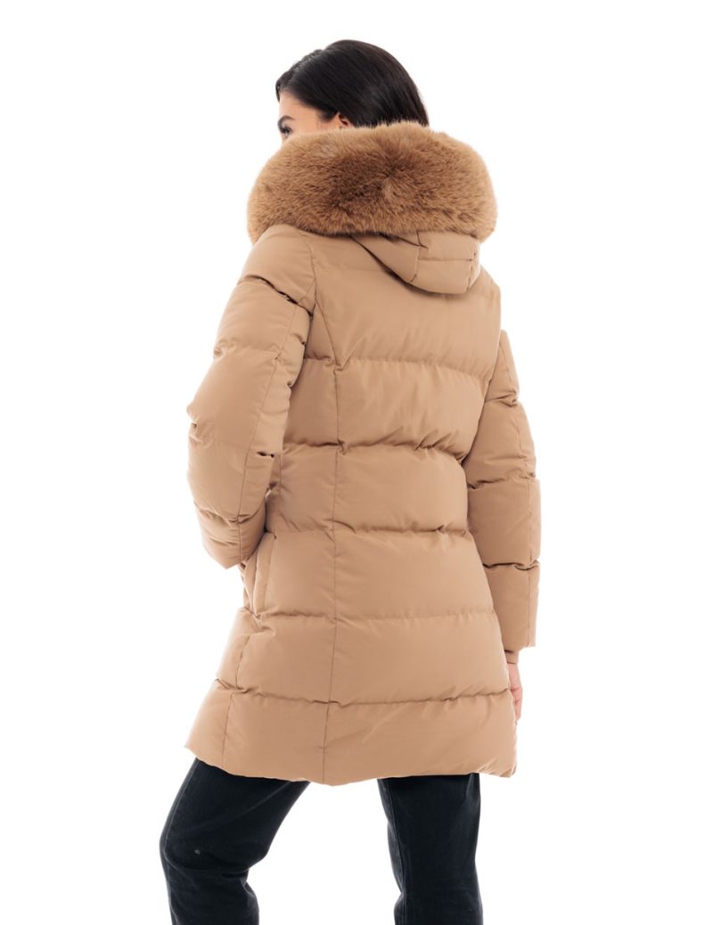 Biston fashion γυναικείο μακρύ μπουφάν 48-101-098C CAMEL - Image 3