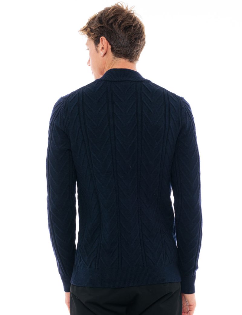 Biston fashion ανδρική πλεκτή ζακέτα 48-206-031 NAVY - Image 3
