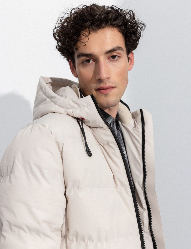 Splendid fashion ανδρικό μακρύ μπουφάν με ενσωματωμένη κουκούλα 50-201-083 ICE - Image 4