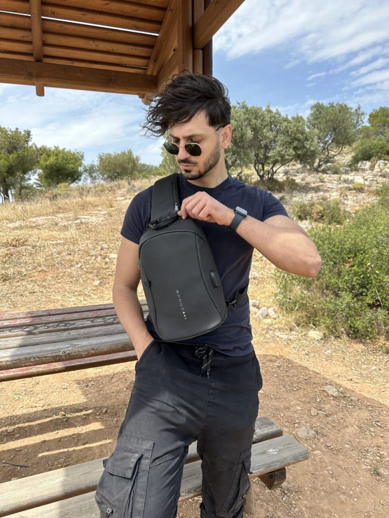 Τσαντάκι ώμου χιαστί crossbody Bange 1912 μαύρο - Image 3