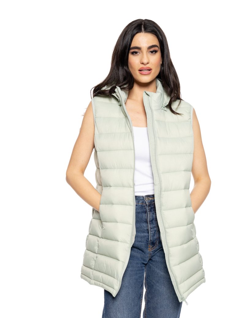 Splendid fashion γυναικείο αμάνικο με γιακά και κουκούλα 51-102-005 MINT