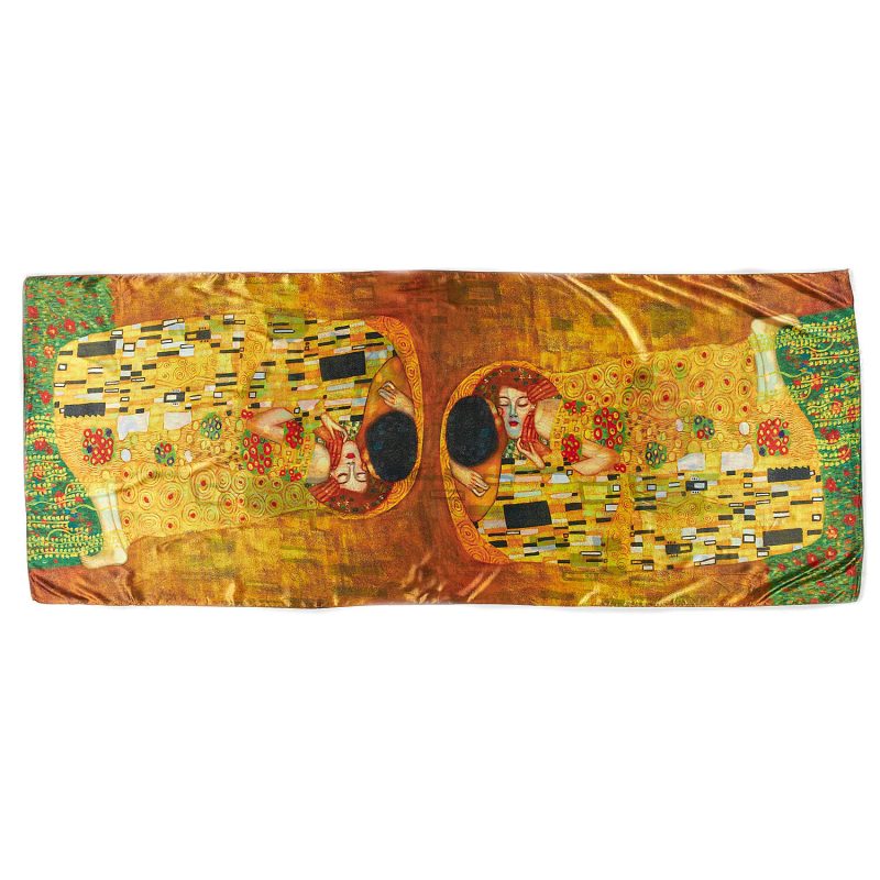 Sequoia Γυναίκεια εσάρπα διπλής όψης  με digital print The Kiss by Gustav Klimt - Image 3