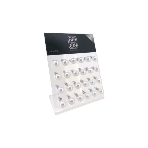 Σκουλαρίκια αυτιού Stainless steel  με πέρλα 10mm