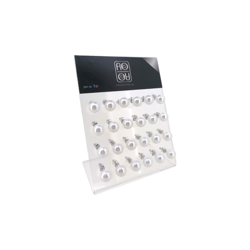 Σκουλαρίκια αυτιού Stainless steel  με πέρλα 10mm