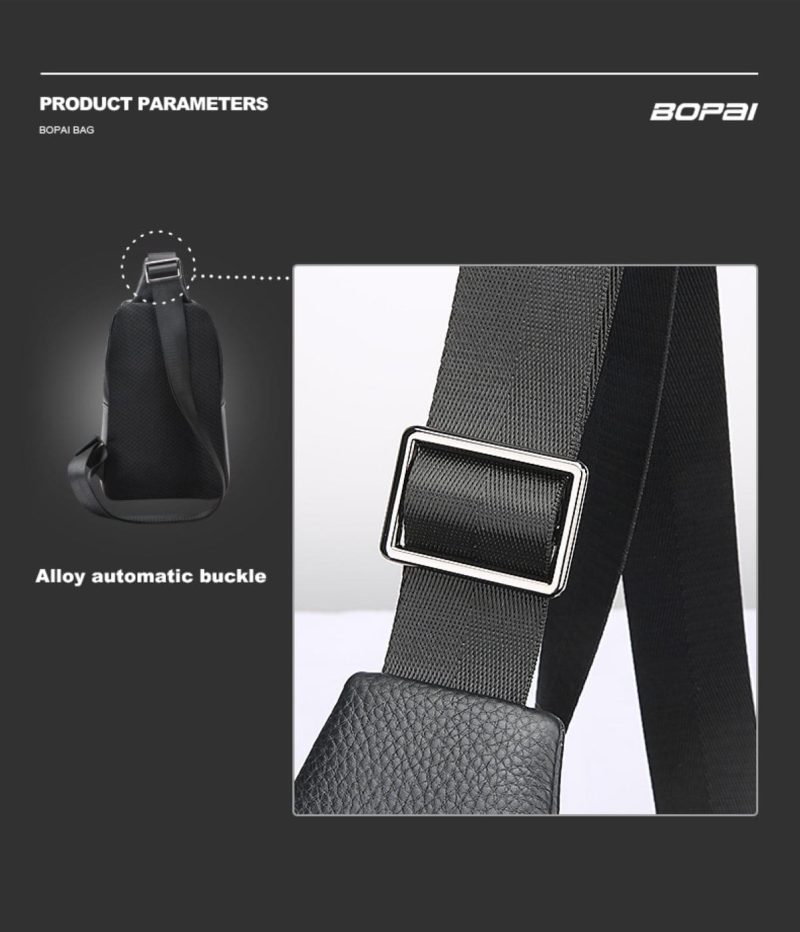 Δερμάτινο τσαντάκι crossbody Bopai 11-122901 μαύρο - Image 4