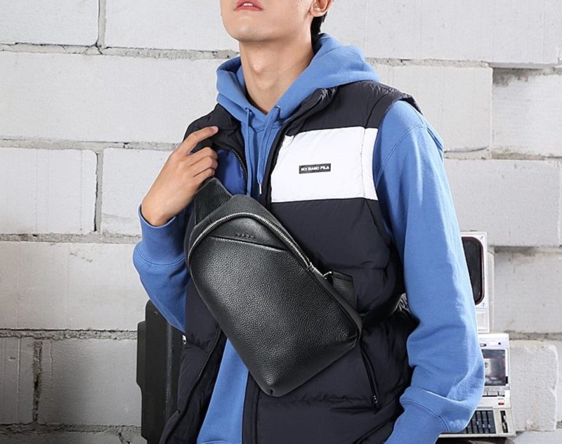 Δερμάτινο τσαντάκι crossbody Bopai 11-122901 μαύρο - Image 2