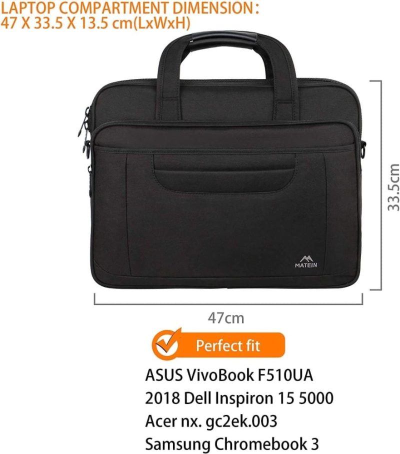 Υφασμάτινος Χαρτοφύλακας Matein 17   laptop 21L 1172 μαύρο - Image 6