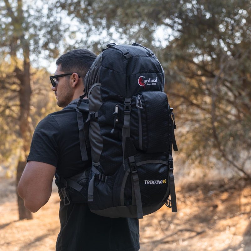 Σακίδιο πεζοπορίας, αδιάβροχο Daypack 60L Camping 1488 μαύρο - Image 2