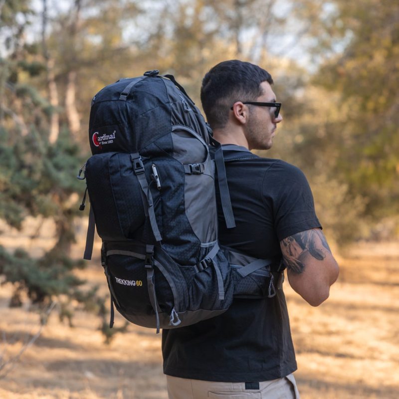 Σακίδιο πεζοπορίας, αδιάβροχο Daypack 60L Camping 1488 μαύρο - Image 3