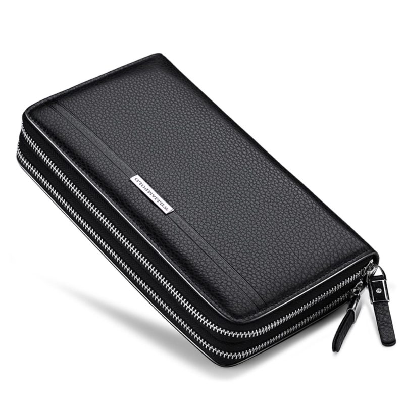 Δερμάτινο Ανδρικό πορτοφόλι William Polo 163(LARGE) black - Image 4