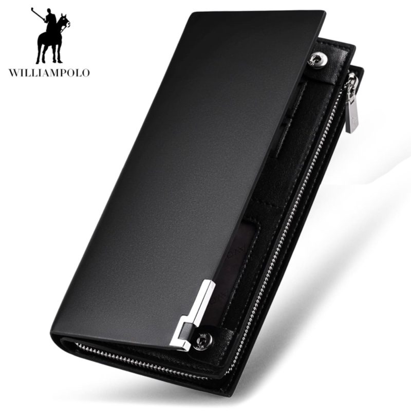 Δερμάτινο Ανδρικό πορτοφόλι William Polo 209 smooth black - Image 5