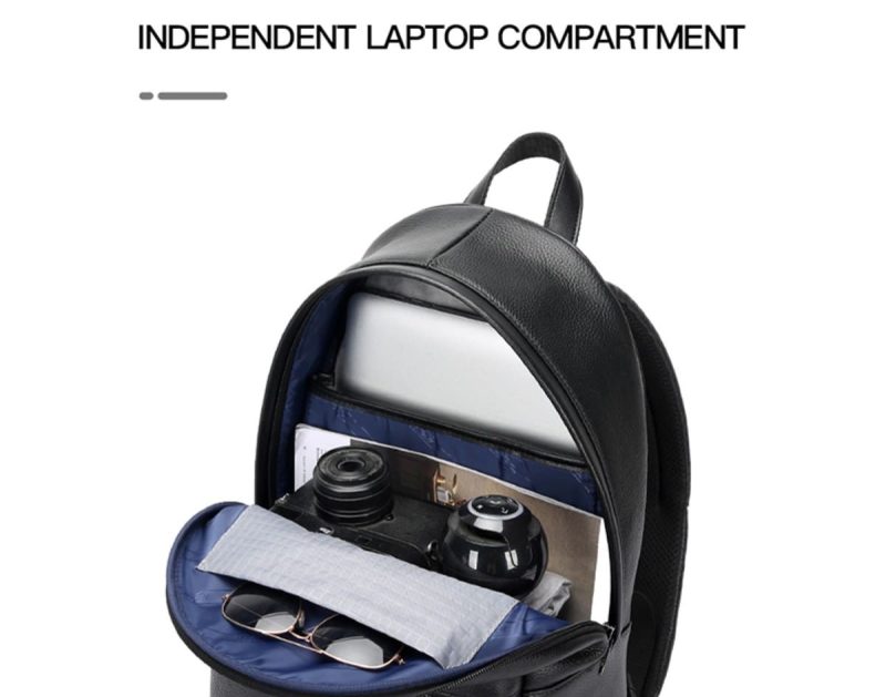 Δερμάτινο Σακίδιο πλάτης Αντικλεπτικό 17L Laptop 15,6” Bopai 61-123551 μαύρο - Image 3